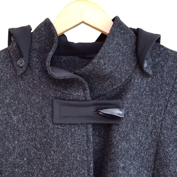 Cinzia Rocca Black Charcoal Wool Blend Coat - Picture 8 of 11